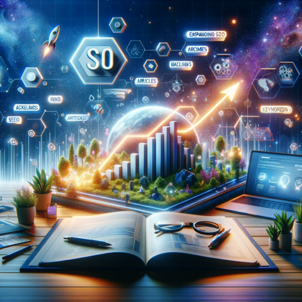 The image for the SEO Growth Accelerator Package depicts a digital landscape with a growth graph, reflecting the progress and expansion suitable for growing businesses.