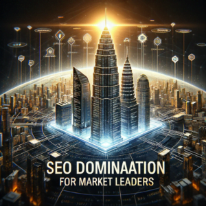 the SEO Domination Package image illustrates a digital empire, representing the dominance and comprehensive reach ideal for market leaders.