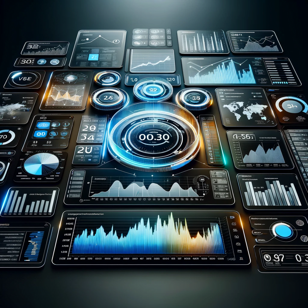 A sleek SEO analytics dashboard showing various metrics and data points.